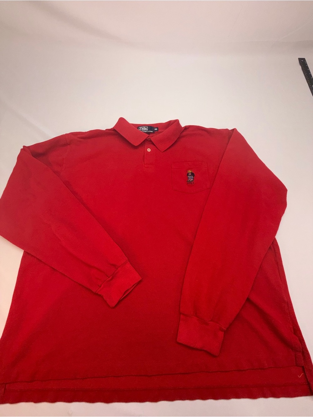 Vintage Polo Ralph Lauren Polo Bear Flag Sweater Long Sleeve Pullover XXL